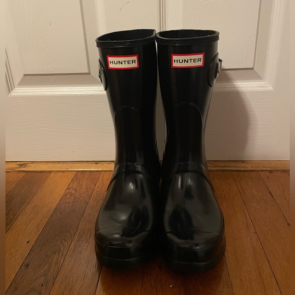 Hunter Shoes - Hunter rain boots short black gloss